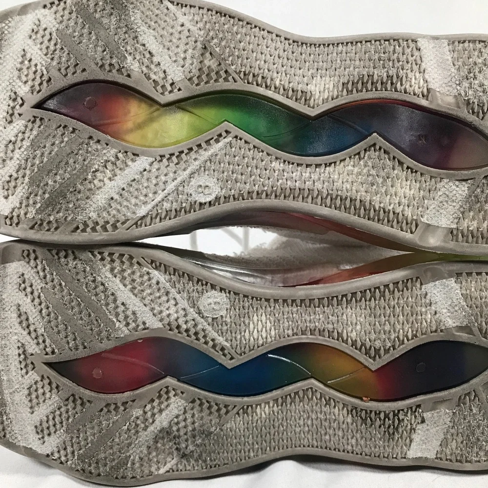 Wanted Dash White Sneaker Shoe Rainbow Sole Womens US 7.5 See Pics